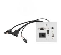 Generic Aluminum Alloy Multimedia Socket with 5 Interfaces for Home Hotel Office, Neat and Beautiful Design, HD VGA USB RJ45 Wall Socket