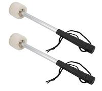 Generic Aluminum Alloy Wool Felt Head Drumstick Non-Slip Mallets Hammer for Bass Drum, Dynamic Sound, Great for Performances, 2Pcs 12.2 X 1.9in