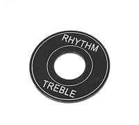 Generic Aluminum Guitar Toggle Switch Ring Rhythm Treble Durable Replacement Parts for LP EPI Electric Guitar 2 Pcs Silver (Black)