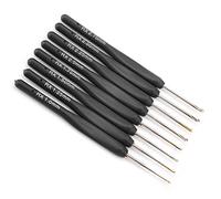 Generic Aluminum Soft Handle Crochet Hooks Set for Knitting Weave Craft Needles with Ergonomic Design for Pain-Free Crocheting, Ideal for Moms and Girlfriends, Black, 8 PCS