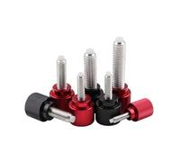 Generic Aluminum Thumb Screw Aluminum Alloy Knurled Head + Stainless Steel Thread with POM Buffer Glue Hand Tighten Bolt1pcs M5 M6(Black,M5x35mm (D12x15))