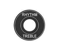 Generic Aluminum Toggle Switch Ring Durable Guitar Toggle Switch Plate Rhythm Treble Replacement for EPI Electric Guitar 2 Pcs Black Silver Gold (Black)