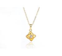 Generic American Diamond Gold Plated Artificial Diamond Alloy Pendant For Women, 18 Inches, FERLY-01