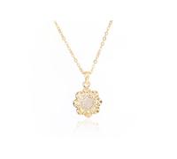 Generic American Diamond Gold Plated Artificial Diamond Alloy Pendant For Women (FERLY-15), 18 Inches