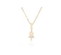 Generic American Diamond Gold Plated Artificial Diamond Alloy Pendant For Women (FERLY-26), 18 Inches