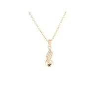Generic American Diamond Gold Plated Artificial Diamond Alloy Pendant For Women (FERLY-33), 18 Inches