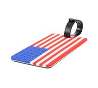 Generic American Flag Luggage Tags 3D Embossed Design Travel Bag Hanging Name Tags Suitcase Identification Loop for Flight Bus Travel