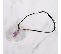 Generic Amethyst Healing Pendant Necklace for Energy Purification, Double Point Crystal Jewelry for Men Women, Beautiful Design, Adjustable Length 39-30cm, 1 Piece