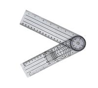 Generic Angle Ruler Foldable Clear Goniometer for Student Office, 360 Degrees Protractor for Artists Engineers, Semi Transparent Frosted PVC 6.9"x1.8"