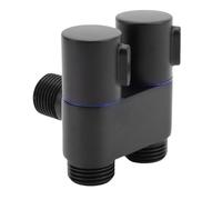 Generic Angle Valve, 1 in 2 Out Dual Control Valve, G1/2 Male Thread Heavy Duty Brass Stop Valves for Washing Machine Toilet Water Heater, Shower Bidet Sprayer Faucet Accessories (Black)