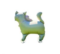 Generic Animal Walking Balloons - Giant 31.5" 4D Stand-Up Cat/Dog/Tiger/Elephant Foil Balloon, Pull Rope & Wheels for Helium-Free Play, Interactive Kids Party Decoration & Toy (1 Set)