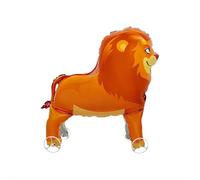 Generic Animal Walking Balloons - Giant 31.5" 4D Stand-Up Cat/Dog/Tiger/Elephant Foil Balloon, Pull Rope & Wheels for Helium-Free Play, Interactive Kids Party Decoration & Toy (1 Set)