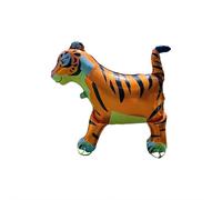 Generic Animal Walking Balloons - Giant 31.5" 4D Stand-Up Cat/Dog/Tiger/Elephant Foil Balloon, Pull Rope & Wheels for Helium-Free Play, Interactive Kids Party Decoration & Toy (1 Set)