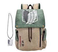 Generic Anime Attack AOT On Titan Cosplay Laptop Backpack - Official License, 16.5X10.7X4.7Inch, Green