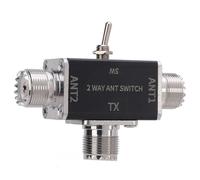 Generic Antennae Switch 2 Way Versatile Frequency SO239 Transfer Switch for Amateur Radio Broadcasting Aluminum Alloy