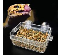 Generic Anti Escape Reptile Feeder Basin Round Smooth ABS Feeding Bowl for Amphibians and Crawlers Water and Food