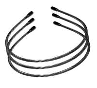 Generic Anti-Slip Headband 3Pcs Black Wave-Shaped Hair Hoop Unisex Hairband with Iron Wire for Applying Masks and Doing Exercises