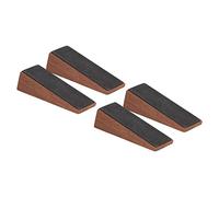 Generic Anti Slip Triangular Wooden Door Stopper Simple Operating Door Stopper for Bedroom 4 Pcs