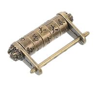 Generic Antique and Lock Combination Characters Padlock, Chinese Zinc Alloy Metal Featuring Portable Design Unique Shape, for Vintage Security Cabinets, Drawers Home Decor