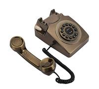 Generic Antique Bronze Caller Telephone for Home Office Clear Sound Button Dialing and Number Store for Desktop Decoration, Portable Designed for Easy Use ABS Material 9.25x6.30x5.91inch