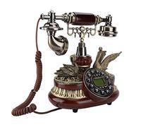 Generic Antique Home Telephone with Dial, Classic Call Quality, FSK/DTMF Compatibility, 38 Caller ID Records, Last 5 Dialed Numbers, Time Display Function