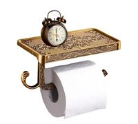 Generic Antique Toilet Paper Holder with Shelf and Hook Vintage Style Toilet Tissue Roll Holder Hanger Aluminum Material Wall Mount for Bathroom (Bronze Finish)…, Fits Regular Rolls