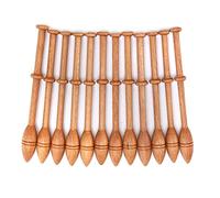 Generic Antique Vintage French Lace Bobbin Wooden Set for Hand-Knitting Tools, Glossy Finish, 12 Pieces Weaving Tools for Sweaters, Hats, Scarves, Gloves, Shoes, 4.3in Lace Bobbin Set