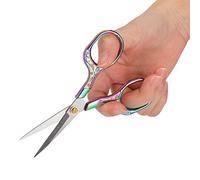 Generic Antique Vintage Sewing Scissors for Embroidery Craft, Retro Scissor Hand Embroidery Scissors for Craft Needle Work, Stainless Steel Silver Multicolor 4.9 Inches for Sewing Hobbyists (Colorful)