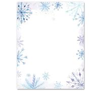 Generic AnyDesign 60 Sheet Christmas Stationery Paper Winter Purple Blue Snowflake Letterhead Letter Writing Paper for Notes Greeting Cards Invitation Office Printing, Single-Sided, 8.5 x 11 Inch