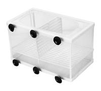 Generic Aquarium Fish Breeder Box Durable Incubator for Fish Fry Hatching Isolation Protection for All Aquariums Plastic 10.3 X 5.9 X 5.9in (Large with partition)