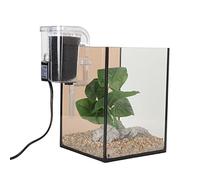 Generic Aquarium Starter Kit, 3 in 1 Simple Assembly Small Fish Tank Innovative Silent with LED Light Power Filter for Desktop for Office (#1)
