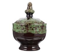 Generic Arabian Incense Burner Ceramic Green Scented Censer with Hollow Top for Bedside Office and Home Atmosphere