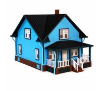 Generic Architectural Miniature House Model Building Scale Model Collectible With Realistic Openings Trim Work Sloped Roof And Chimney Suitable for Desk, E-style 1 64 Scale Finished Product