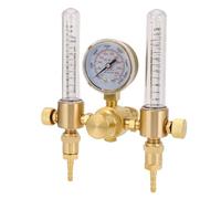 Generic Argon Gas Regulator, Double Output 0-60CFH Argon Regulator Flowmeter with Pressure Meter for MIG TIG Welder