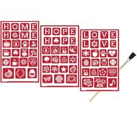 Generic Armour Etch Over N Over Reusable Glass Etching Stencils | 4-Piece Set with Hope, Love, Home Themes | Includes Brush