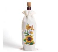 Generic Art Linen Gift Bag Gnome Bottle Bags Covers Flower Label Bottle Covers Bird Champagne Decorative Bag Sunflower for Wedding Birthday Hol