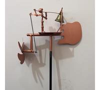 Generic Art percussionist windmill metal decor garden decoration wind play singer guitarist drummer design robust rust protection