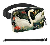 Generic Art Swan Flower-453 Unisex Style Fanny Pack: Fashion Waist Packs, Crossbody Bags Sport Slim Fashionable for Jogging Hiking Hiker Woman Man, Multicolor, 1.5x9.0x5.9in/4x23x15cm