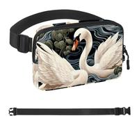 Generic Art Swan Flower-458 Belt Bag for Men and Women Fanny Pack,Belt Bag with Adjustable Strap,Fashion Crossbody Everywhere Belt Bag for Travel Outdoors Running Hiking, Multicolor,