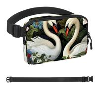 Generic Art Swan Flower-478 Crossbody Fanny Pack for Men&Women,Belt Bag for Travel Casual Walking Running Hiking Cycling, Multicolor, 1.5x9.0x5.9in/4x23x15cm