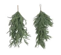Generic Artificial Christmas Teardrop Swag,2 Pcs Norfolk Pine Teardrop Swag,26.77" Length Plastic Artificial Pine Needle Wreath for Xmas Door Fireplace Indoor Outdoor Decor