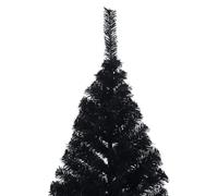 Generic Artificial Half Christmas Tree with Stand Black 240 Cm PVC, Bushy & Sturdy for Lasting Durability, Create a Magical Holiday Ambiance with This Eye Catching Half Round Xmas Tree