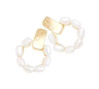 Generic Artificial Pearl Hoop Earrings for Women Dainty Imitation Pearl Circle Studs Versatile Elegant Accessories for Daily Wear and Special Occasions Fashion Jewelry