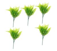 Generic Artificial Persian Grass Decorative Plant with Seven Simulated Branches, Realistic PP Fake Foliage for Wall Arrangements, Suitable for, 5 Pieces