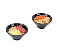 Generic Artificial Ramen Model 2 Pcs with Vibrant Colors and Long Lasting Materials for Collectible Food Props 2.76 Inch (Chicken Leg Noodles + Fried Egg Sausage Noodles)