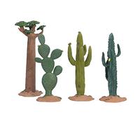 Generic Artificial Tree Model Kit Elegant Decoration Set, Durable Tropical Plant Toys for Kids, for Birthday New Year Christmas, 4pcs PVC Tree Model for 3+ Years Old (4 trees)