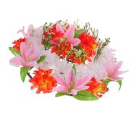 Generic Artificial Wreath Realistic Texture and Natural Appearance Easy to Care and Light up Grave with Red for Cemetery Suitable for Funeral and Mourning Activities
