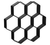 Generic Artistic Black Hexagon DIY Floor Mould Concrete Stamps Made of Pp for Garden Path Paving and Creating Patios, Easy to Use Garden Paving Mold for Outdoor Walkway and Patio