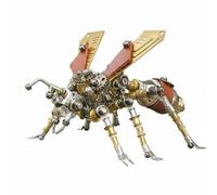 Generic Artware Steampunk Puzzle Metal Model 3D Sculpture Mechanical Ornament Craft Assembly Suitable for Collector Display Office Shelving Decor, Mechanical Flying Ant Assembly Kit