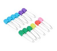 Generic Assorted Color Safety Locking Diaper Pins for Cloth Nappies and Sewing - Pack of 6 Pins for Baby or Adult Use (12 Colorful Bread-Head)